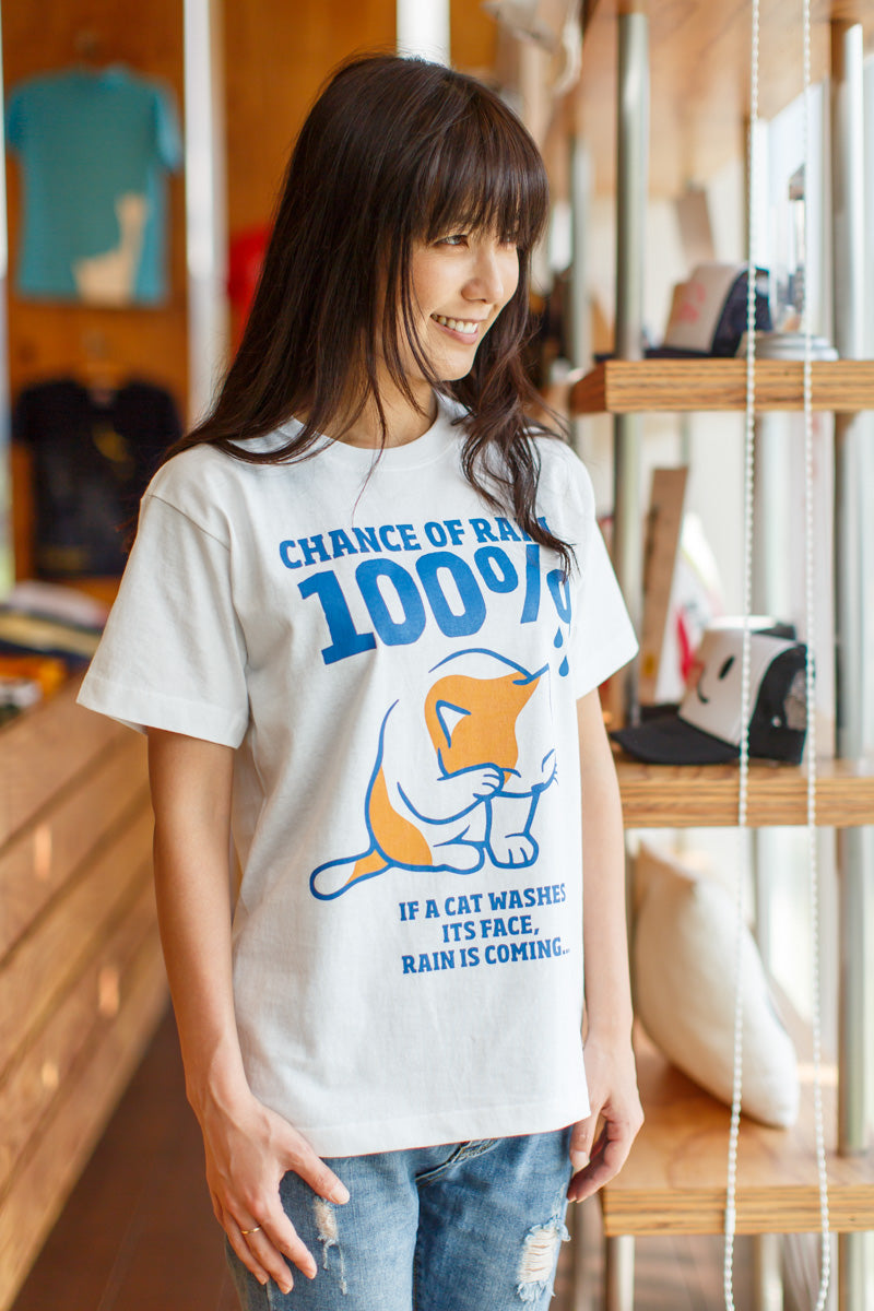 預購|貓奴至愛| 貓咪洗臉絕對會落雨棉短袖 T-SHIRT