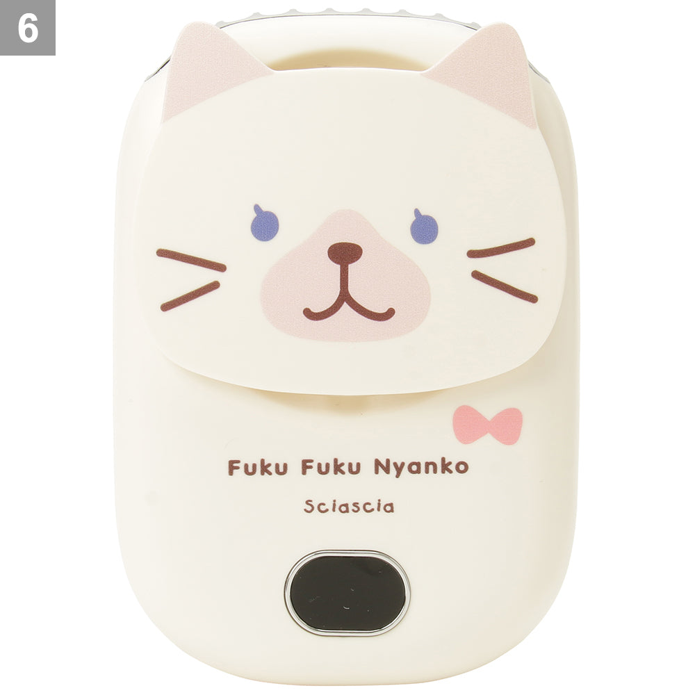 現貨發售|夏日無敵可愛|FukuFukuNyanko 貓貓 3-WAYS掛頸座檯掛腰充電式風扇