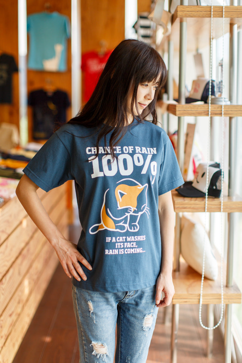 預購|貓奴至愛| 貓咪洗臉絕對會落雨棉短袖 T-SHIRT