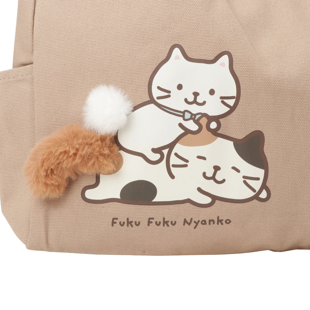 預購|FukuFukuNyanko 貓貓超無敵可愛大容量手挽TOTE袋附送尾巴