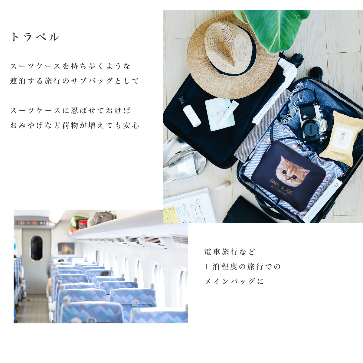 預購 | 準備旅行系列|PAUL & JOE 大頭貓貓 33L大容量可摺疊旅行袋
