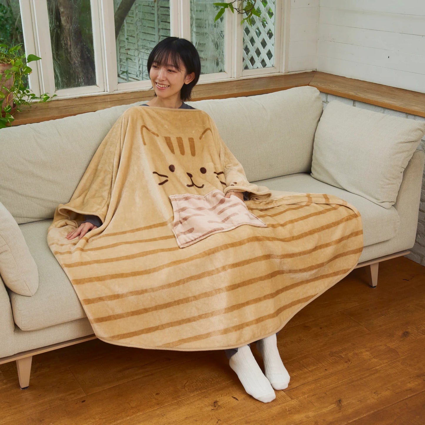 預購 ｜[2025版] FukuFukuNyanko 貓貓暖洋洋宅在家斗篷被套