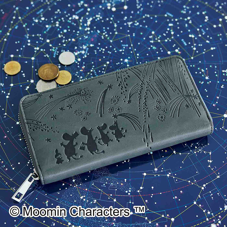 MOOMIN流星夜空皮革長銀包